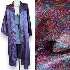 Vintage Frederick’s of Hollywood Purple Paisley Satin Robe